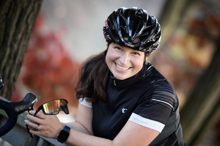 Stacy With Cycling Helmet